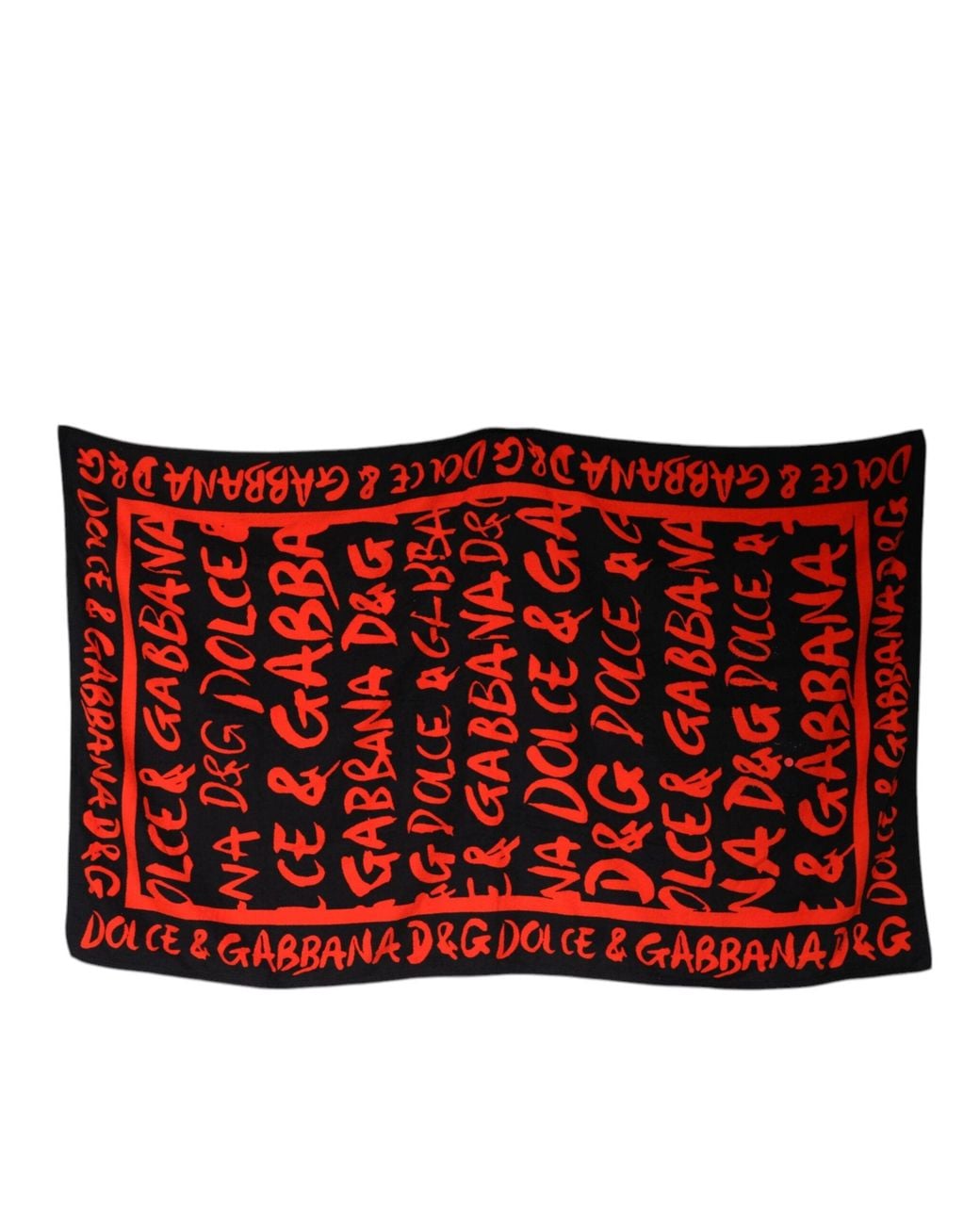 Dolce & Gabbana Red Dolce & Gabbana Logo-Print Cotton Scarf