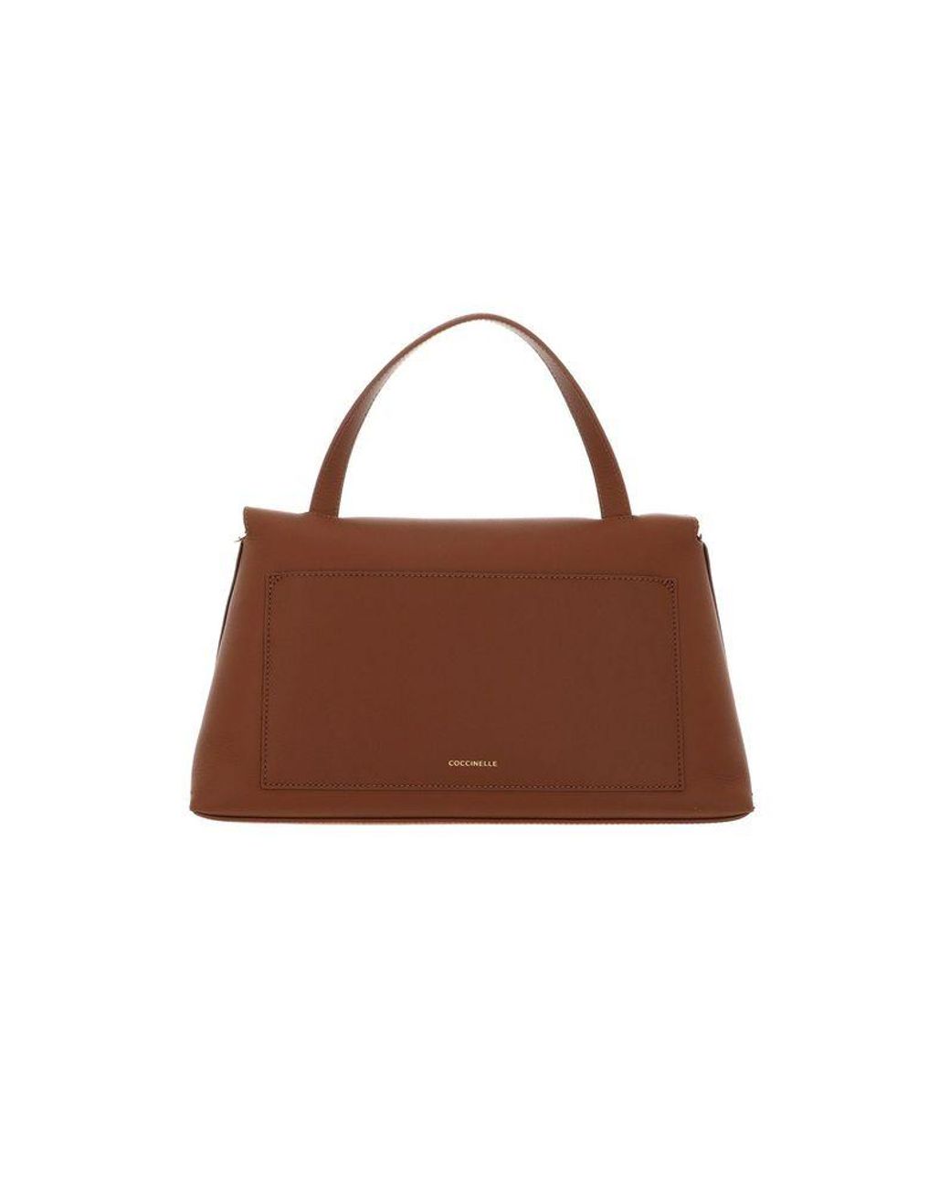 Coccinelle Brown Top Handle Bag Cognac- Bovine Leather Top-Handle-Bags