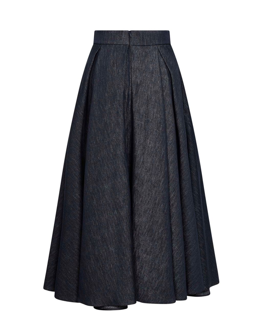 Max Mara Blue Midi Full Skirt Denim