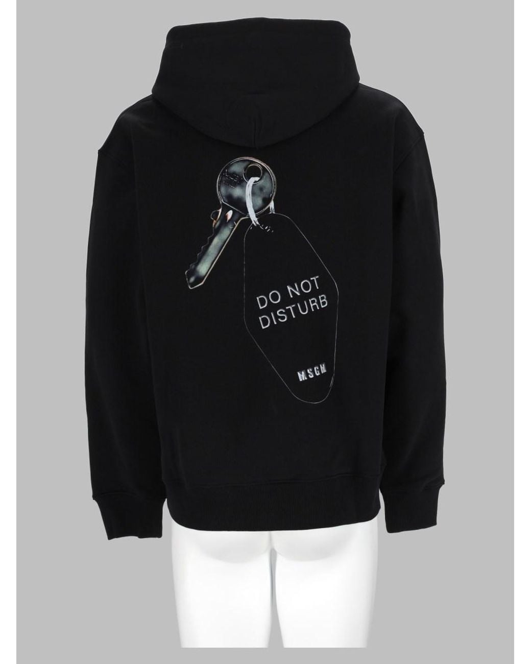 MSGM Black Logo Print Sweatshirt Cotton Sweater for men