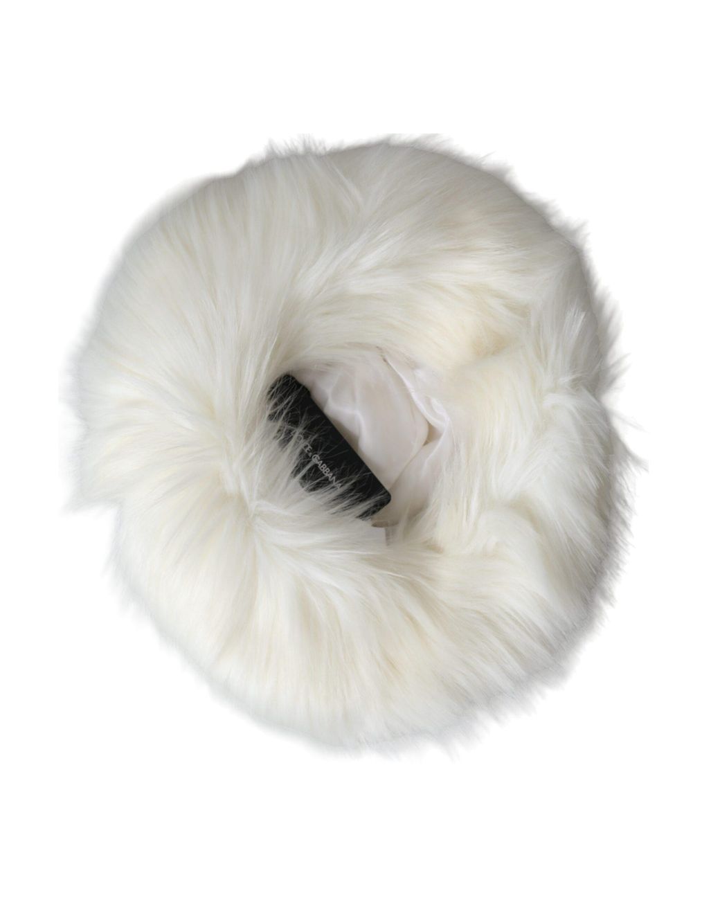 Dolce & Gabbana White Acrylic Fur Bucket Hat