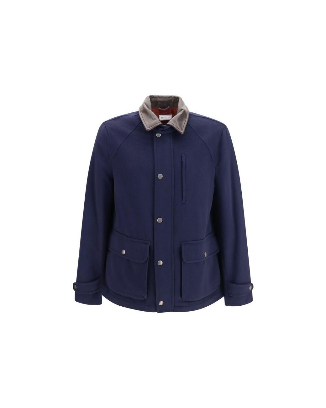 Brunello Cucinelli Blue Wool Oves Aries Full-Length Jacket Clothing for men