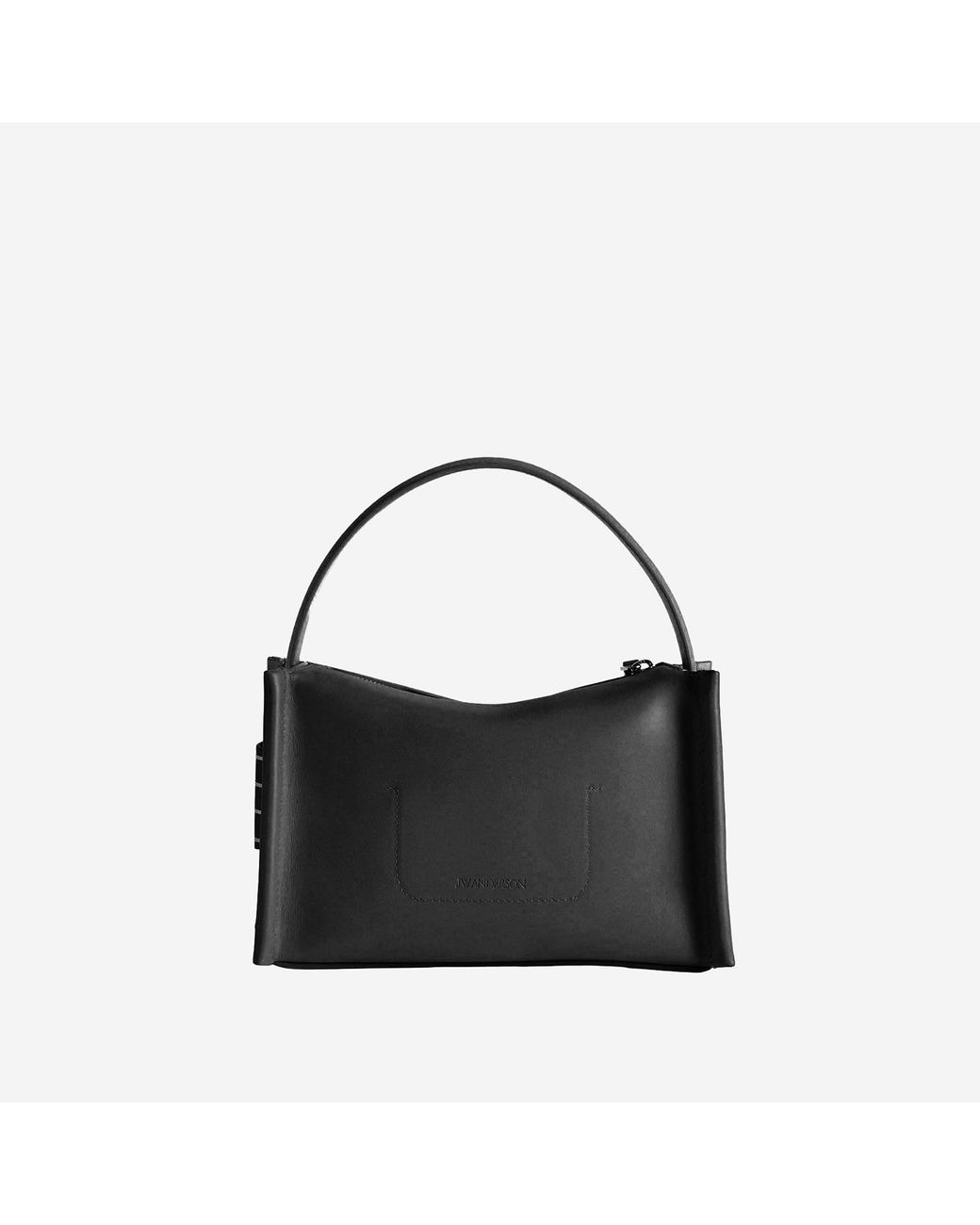 J.W. Anderson Black Small Leather Loafer Bag With Logo Shoulder