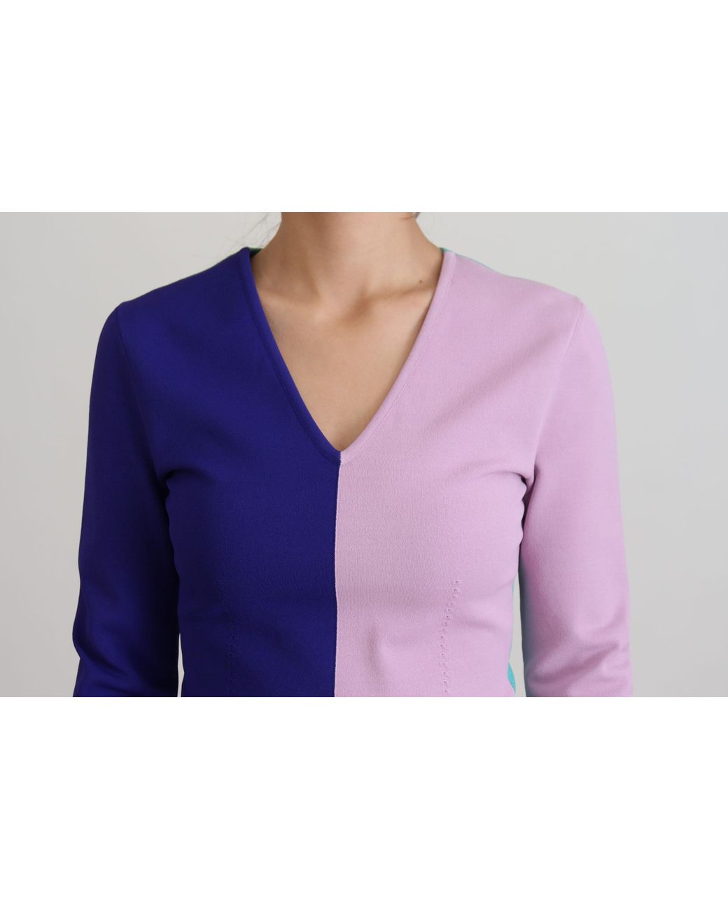 Dolce & Gabbana Purple V-neck Long Sleeves Sweater Viscose