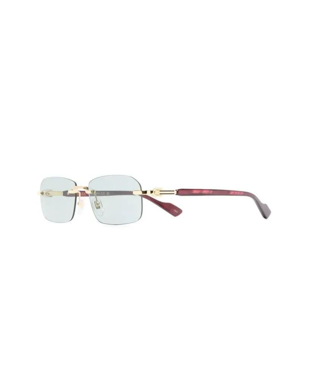 Gucci Metallic Gg1221S Rectangle-Frame Sunglasses
