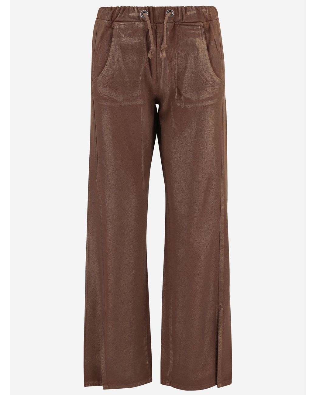 DON'T @ ME Brown Trousers Cotton