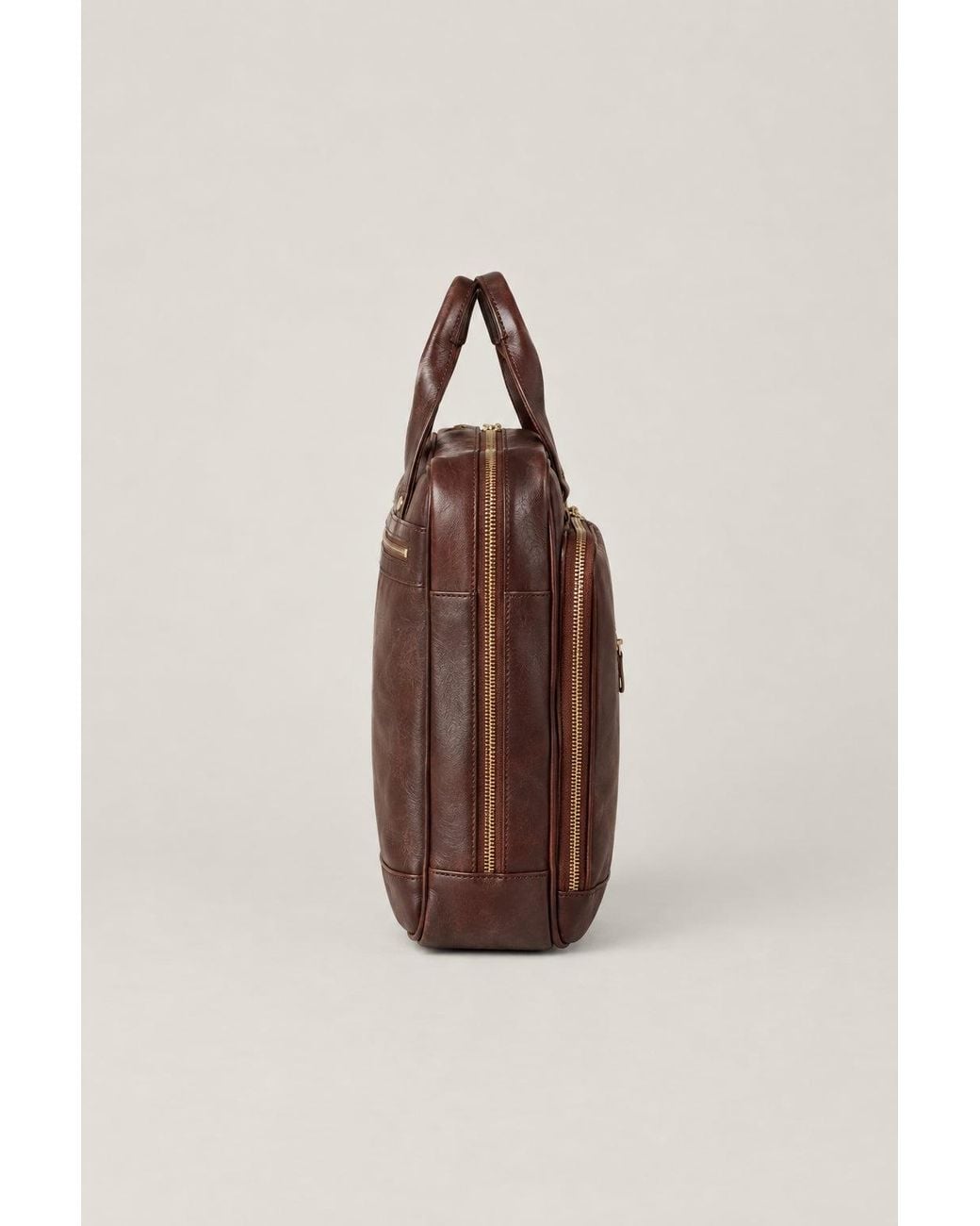Brunello Cucinelli Brown Leather Briefcase Bag for men
