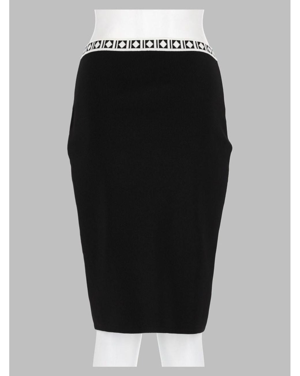 Versace Black Jacquard Midi Skirt Outer Fabric: Elastane