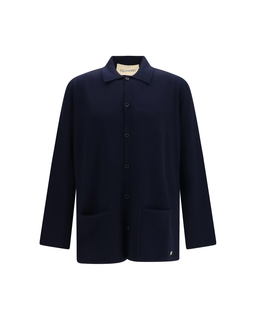 Valentino Blue Wool Cardigan With Vlogo Merino Ovis Aries for men
