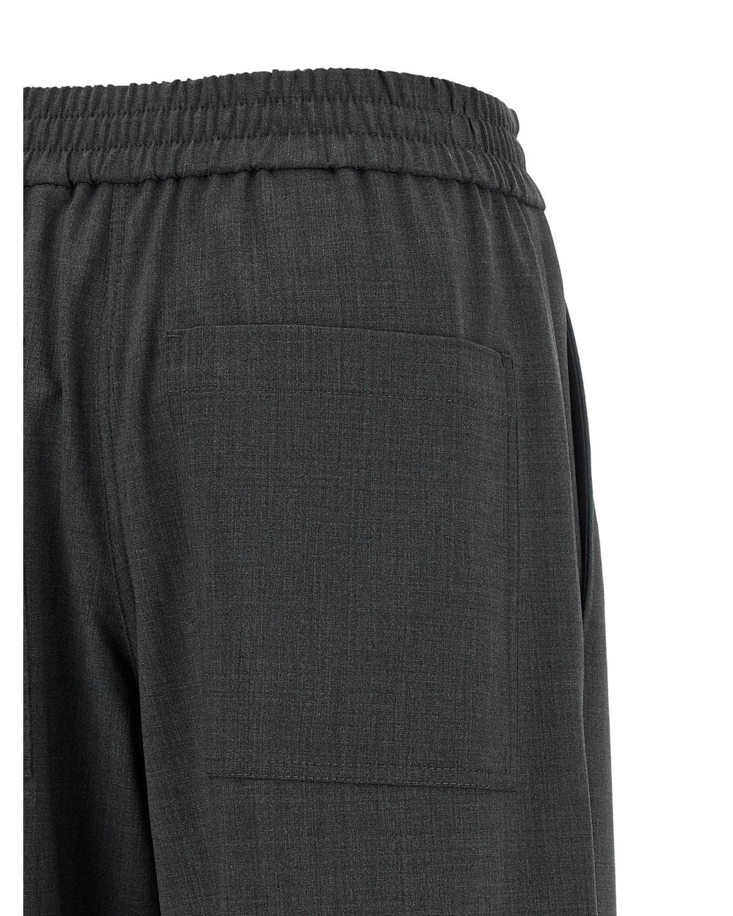 Brunello Cucinelli Gray Cool Wool Flared Trousers