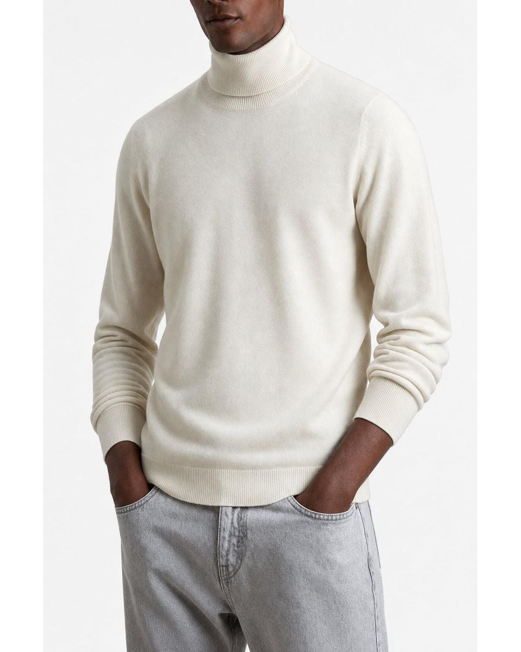 Brunello Cucinelli Gray Wool Turtleneck Sweater for men