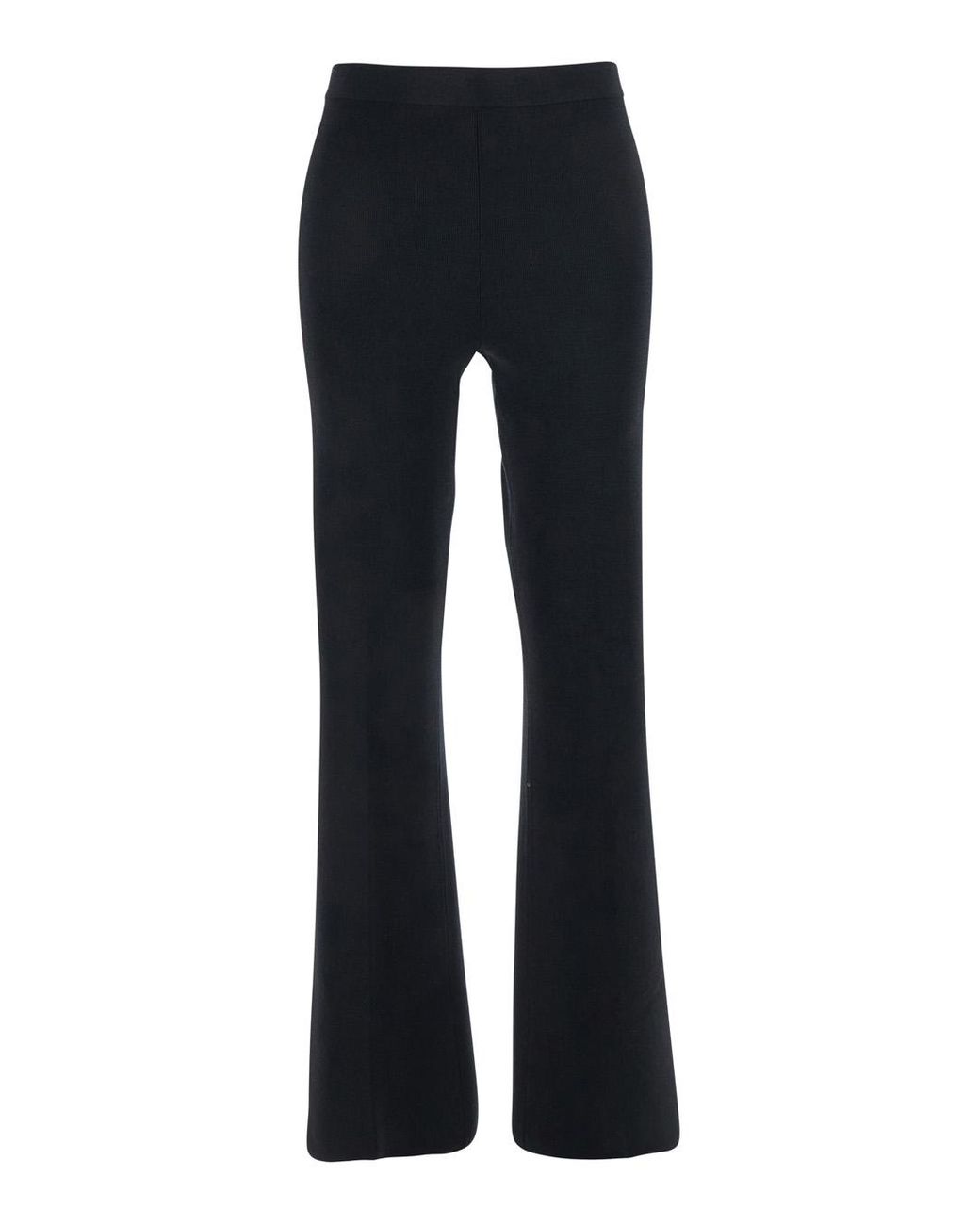 Twinset Blue Flared Pants With Logo Plaque On The Rear