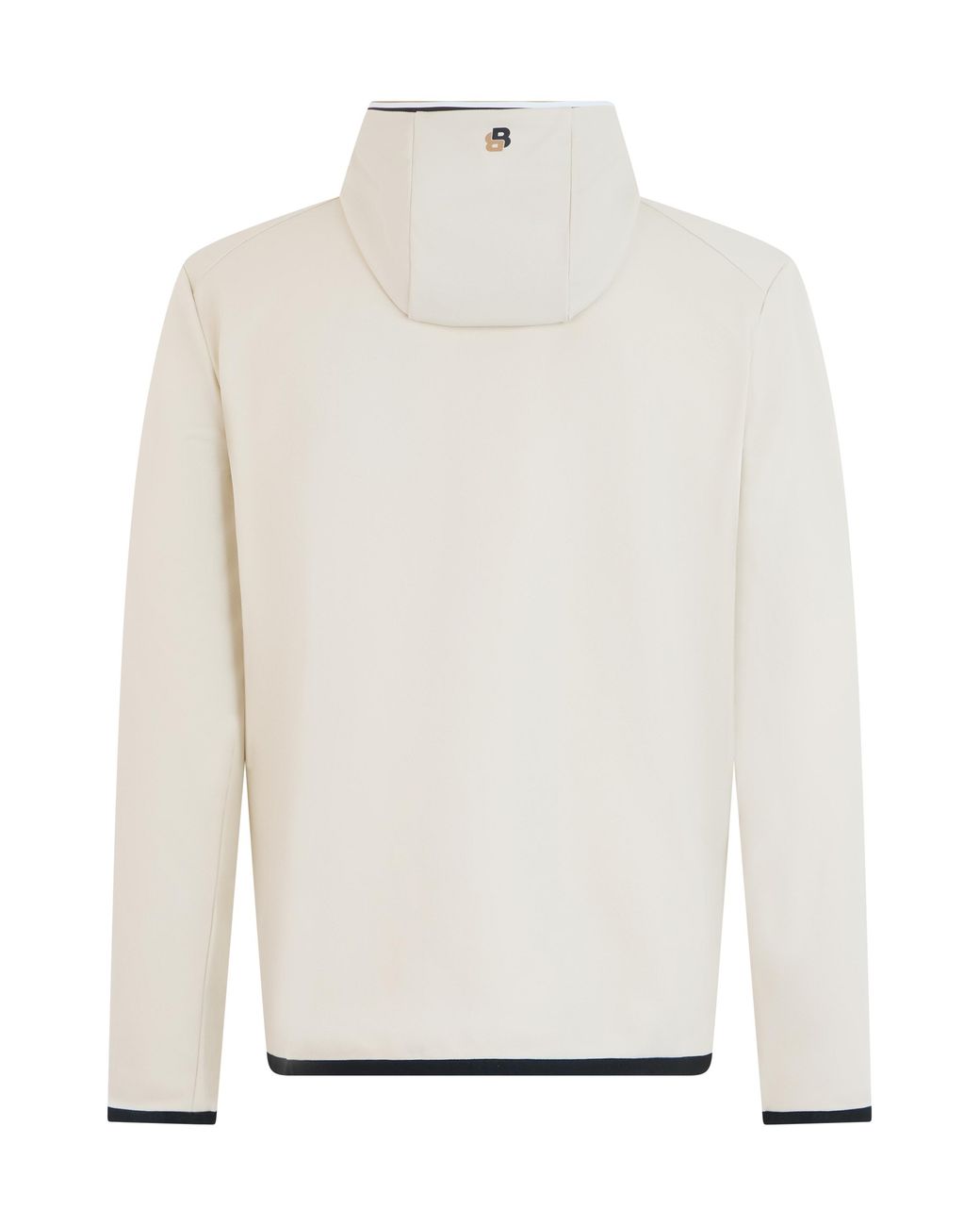 Boss White Zip-Up Sweatshirt Technical Fabric Open Polyester for men