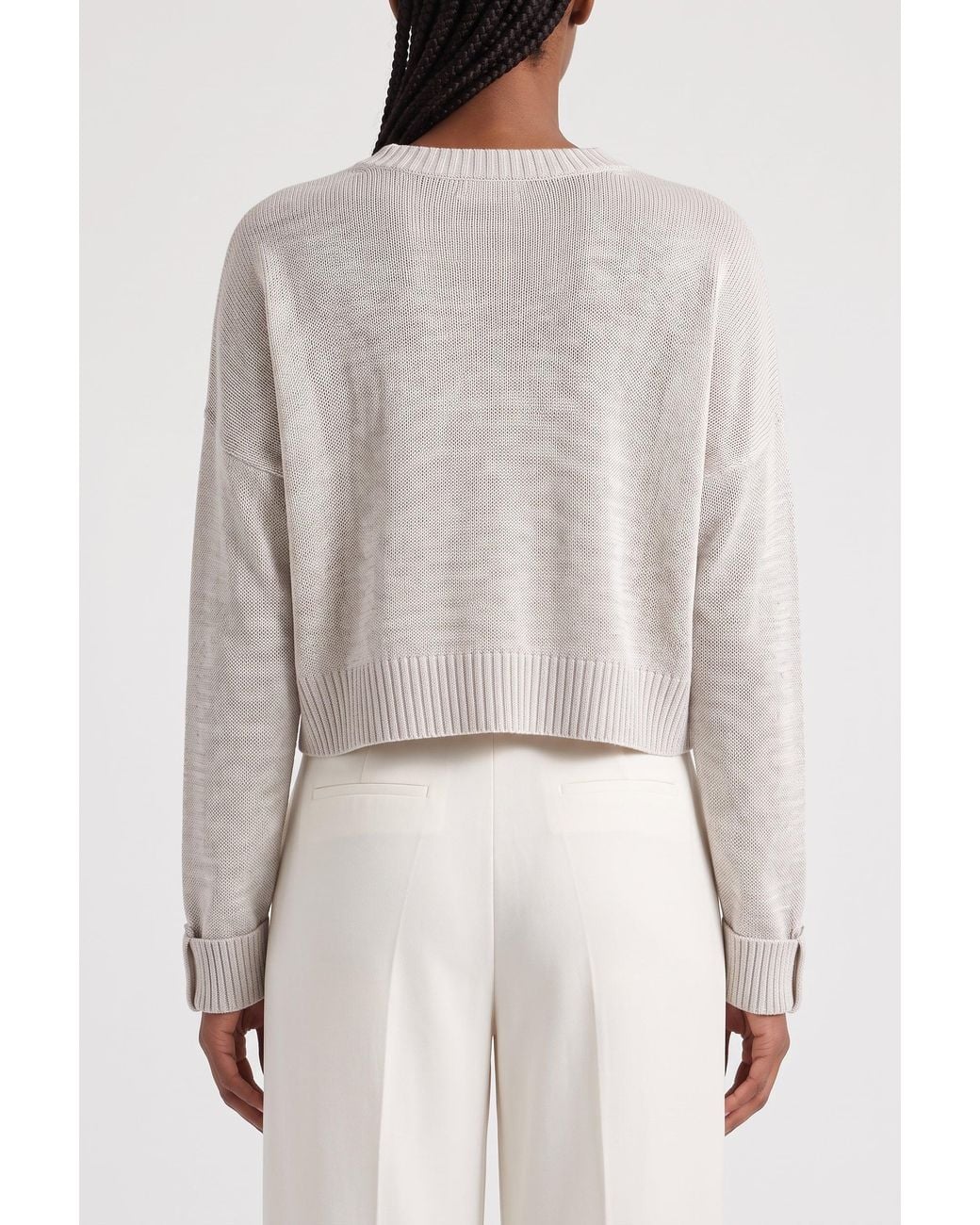 Brunello Cucinelli White Light Relaxed Sweater