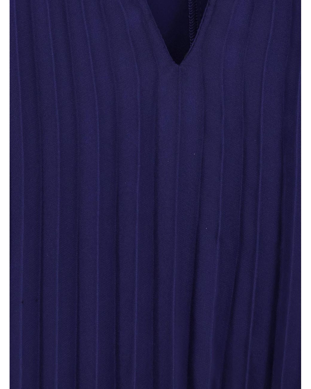 Max Mara Blue Mxecapsula Pleated Long Dress