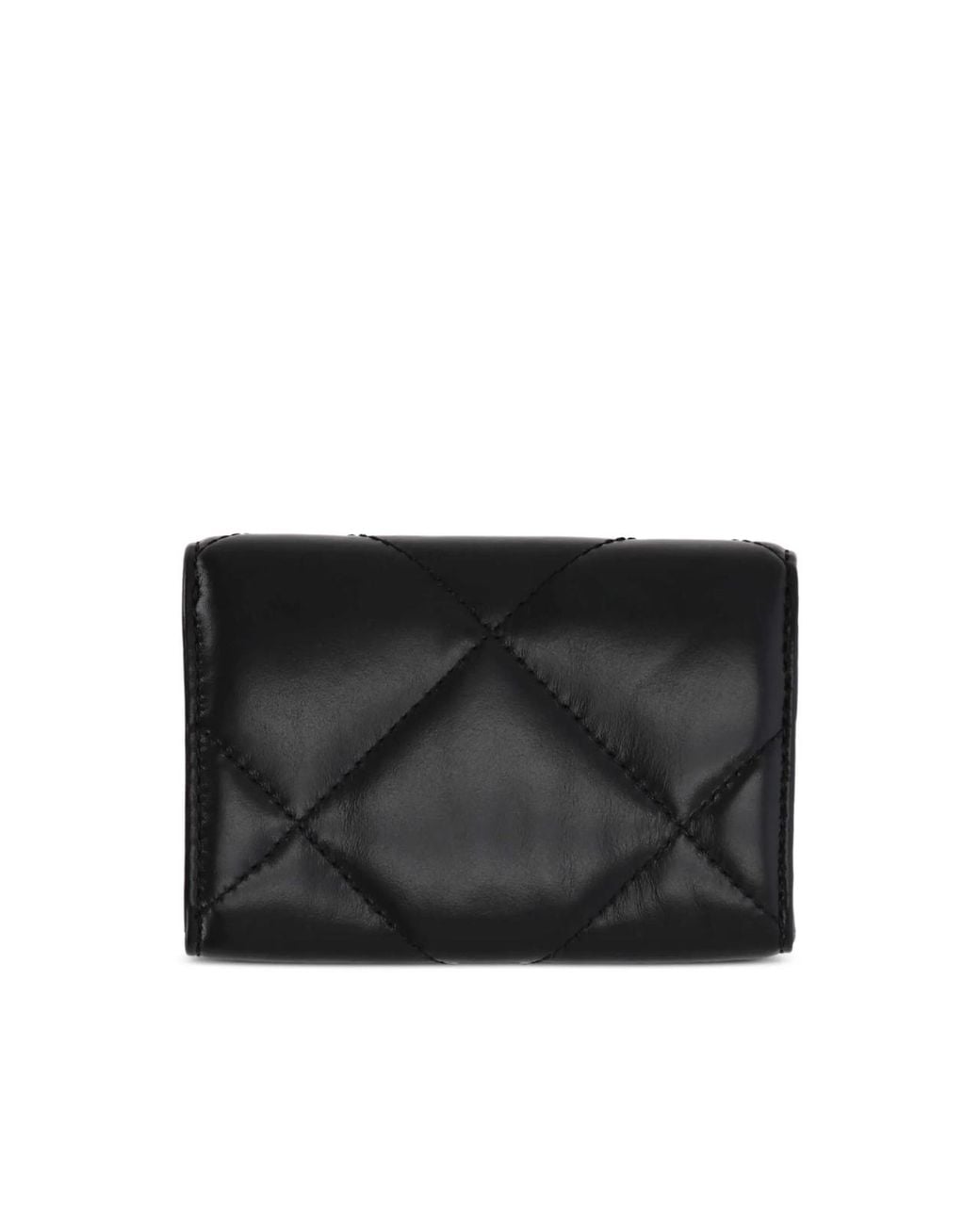 Tory Burch Black Kira Diamond Quilted Logo Card Case Accessories Wallets