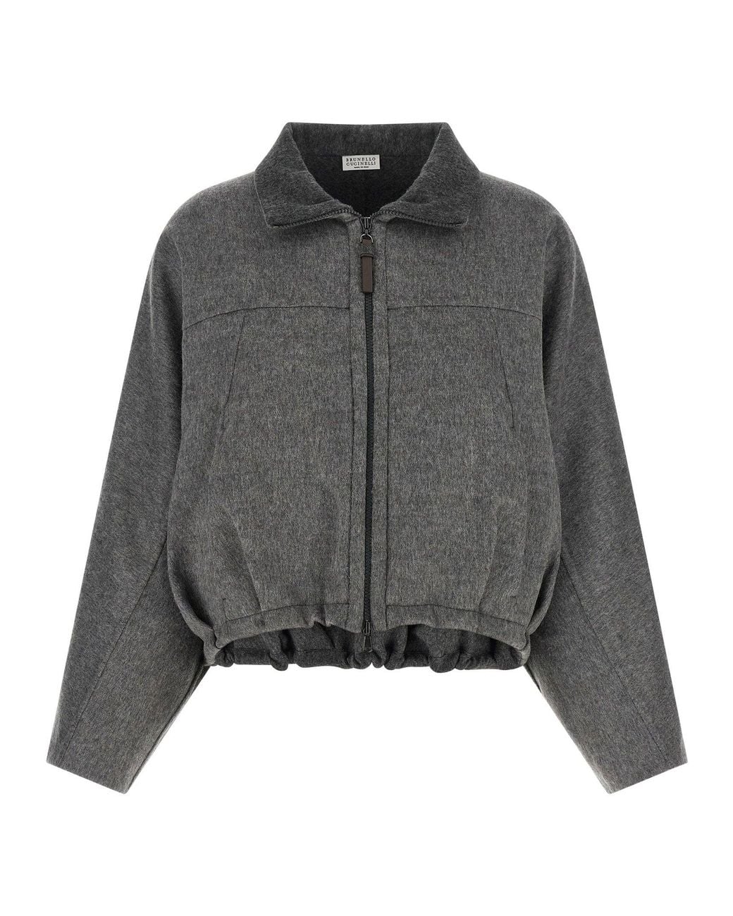 Brunello Cucinelli Gray Wool Blend Crop Jacket
