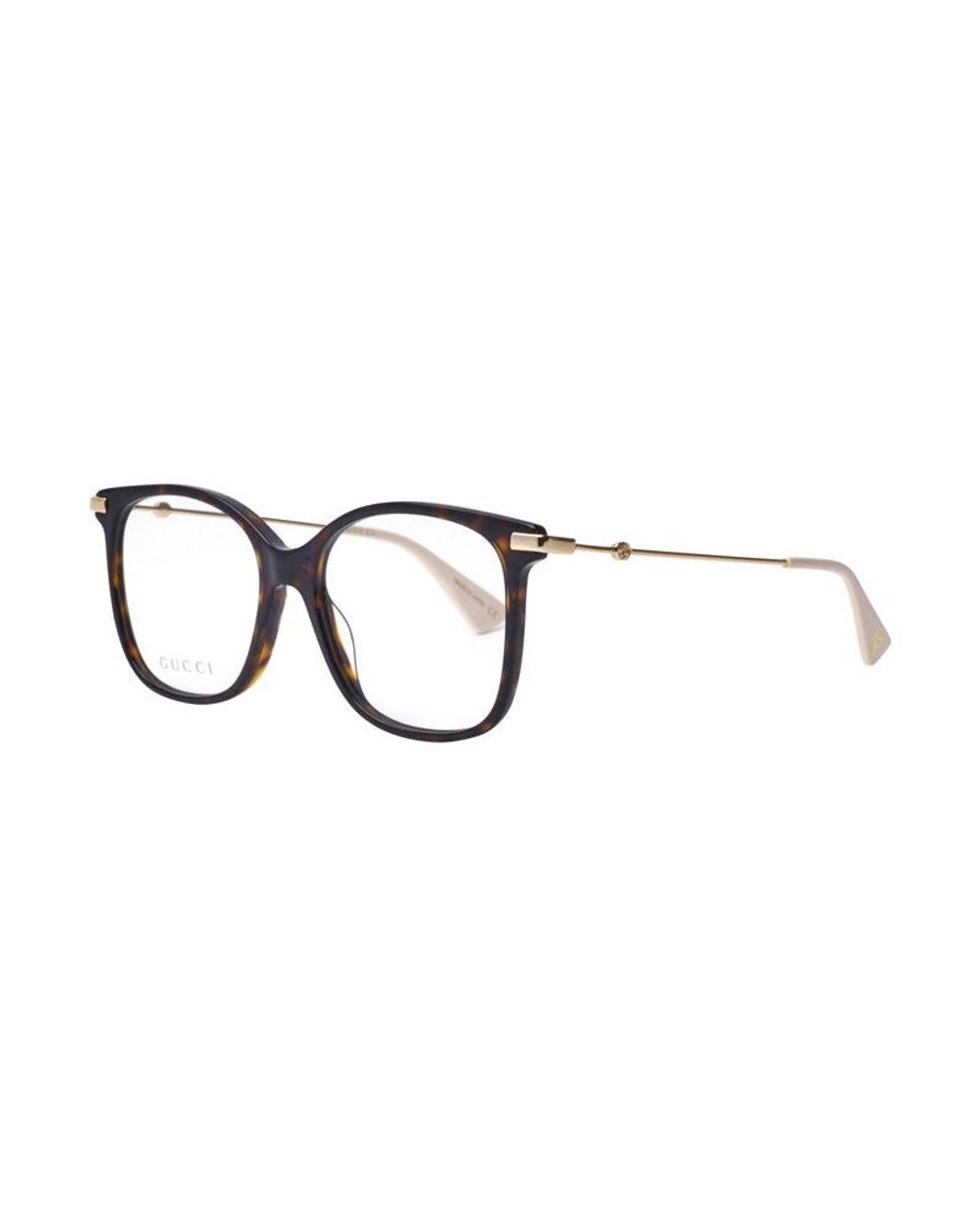 Gucci Metallic Eyeglasses Square Full Rim, Havana- Frame And Clear Demo Lenses Lens Gg0512O002 Sunglasses
