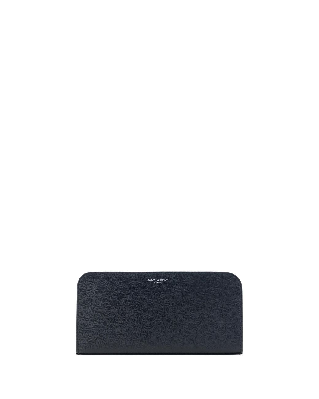 Saint Laurent Gray Leather Wallet Grain De Poudre Calf Umbrellas for men