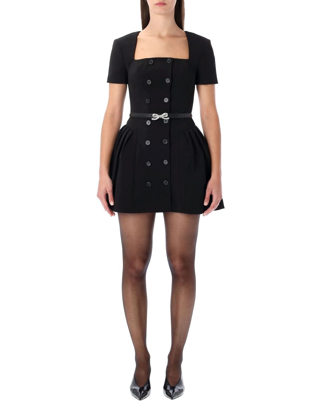 self portrait black crepe diamante mini dress Romantic Bloom Cut-Out Mini Dress