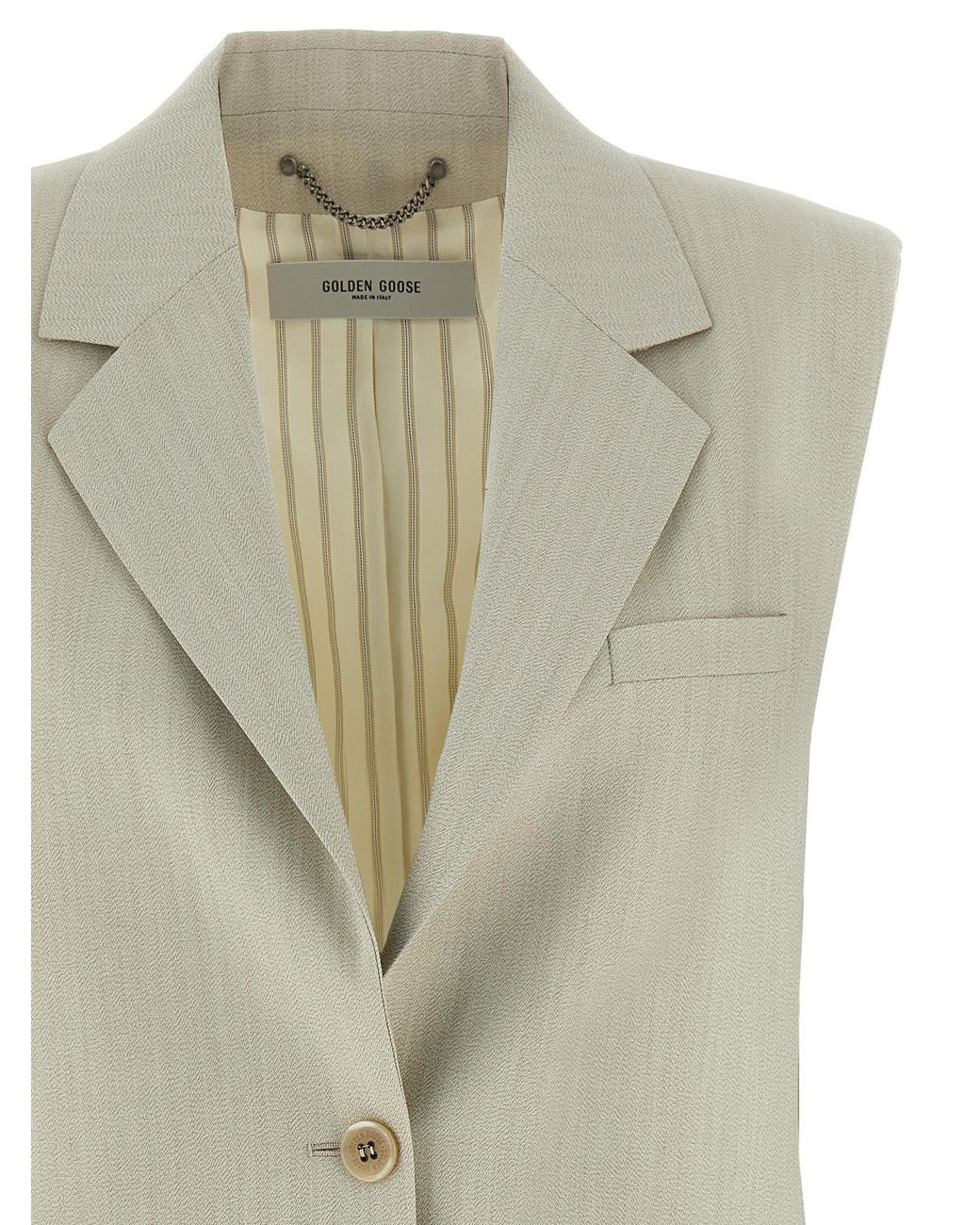 Golden Goose Deluxe Brand Natural Virgin Wool Sleeveless Jacket