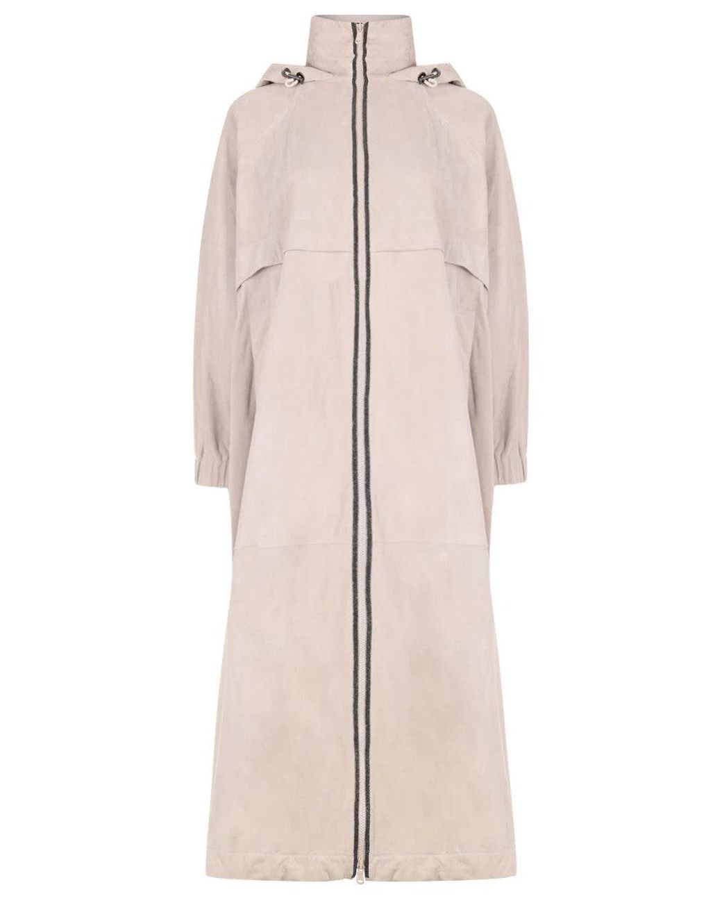 Brunello Cucinelli Natural Light Leather Hooded Jacket
