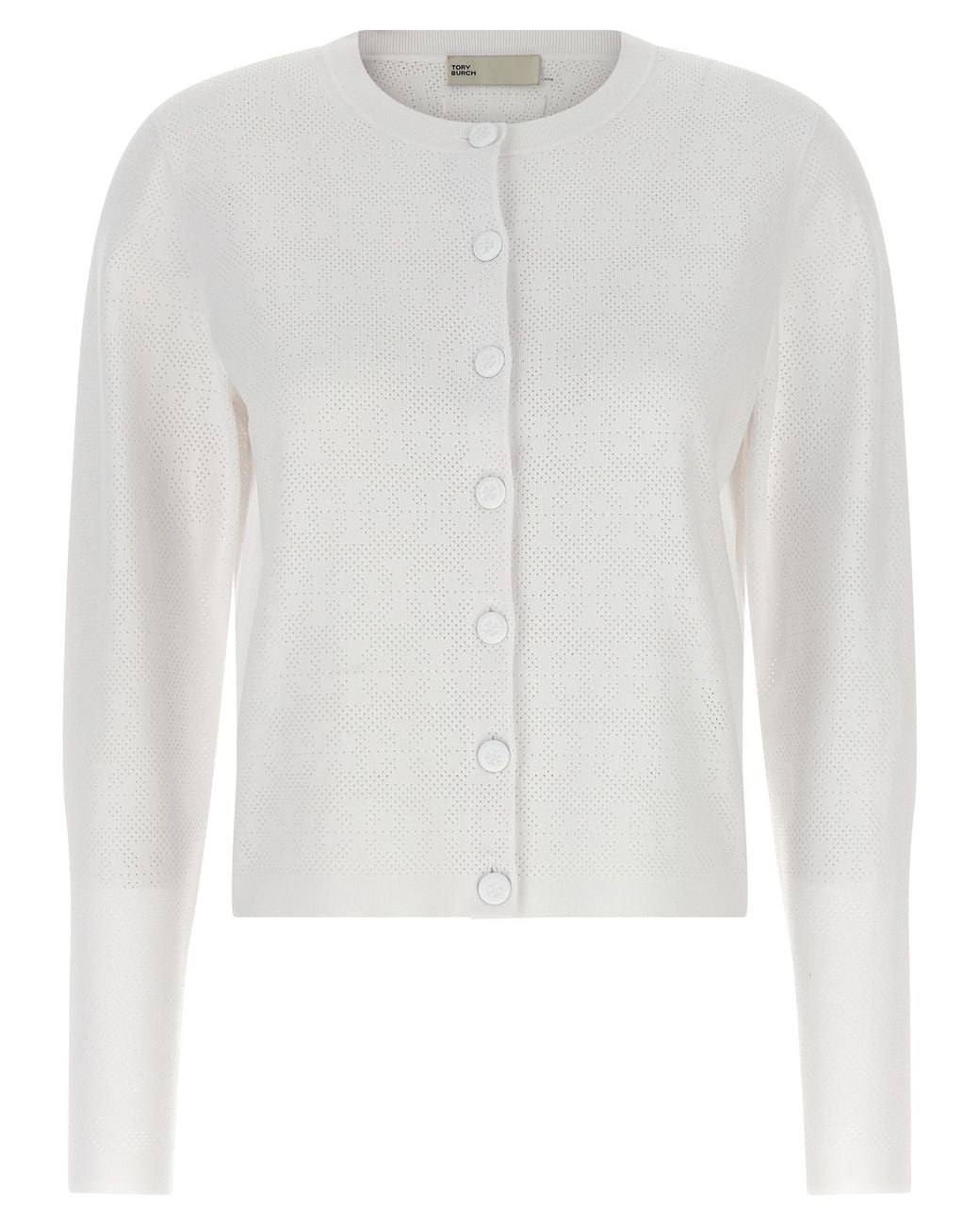 Tory Burch White Viscose Cardigan Clothing
