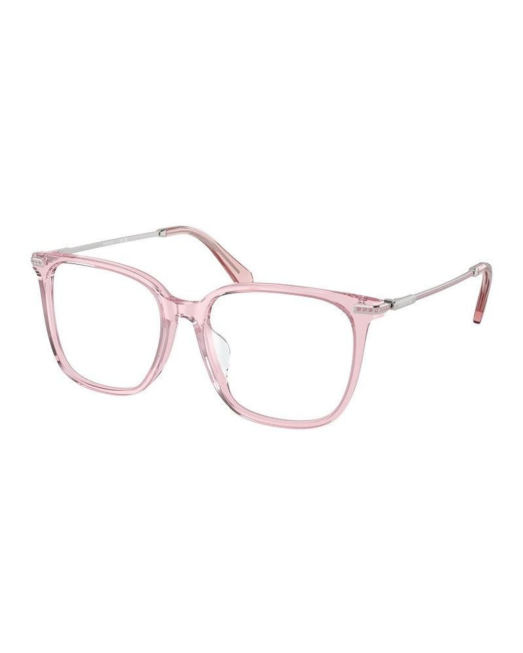 Swarovski Pink Eyeglasses Square Full Rim, Transparent Frame And Clear Demo Lenses Lens Sk2016D3001 Sunglasses