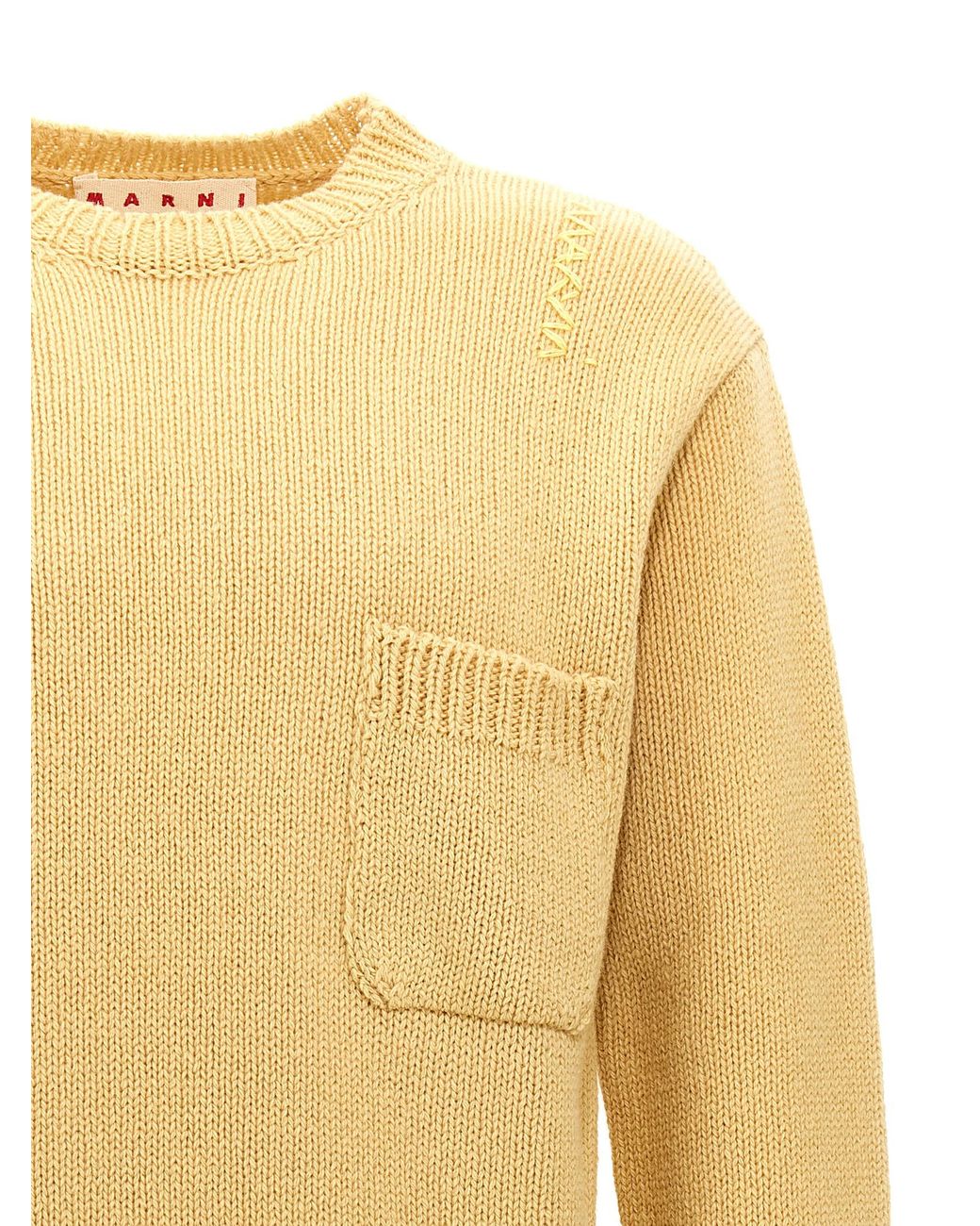 Marni Yellow Crew Neck Wool Sweater for men