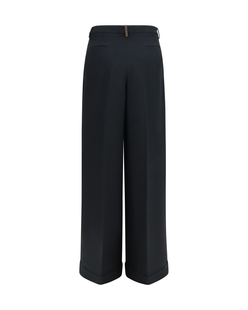 Fabiana Filippi Black Wide Leg Pants Acetate; Viscose Trousers