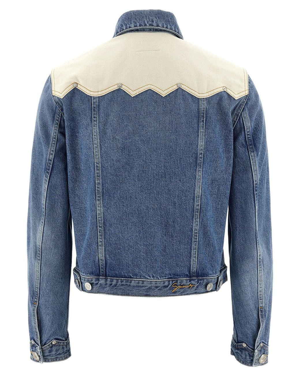 Givenchy Blue Cotton Denim With Canvas Shoulders Jacket