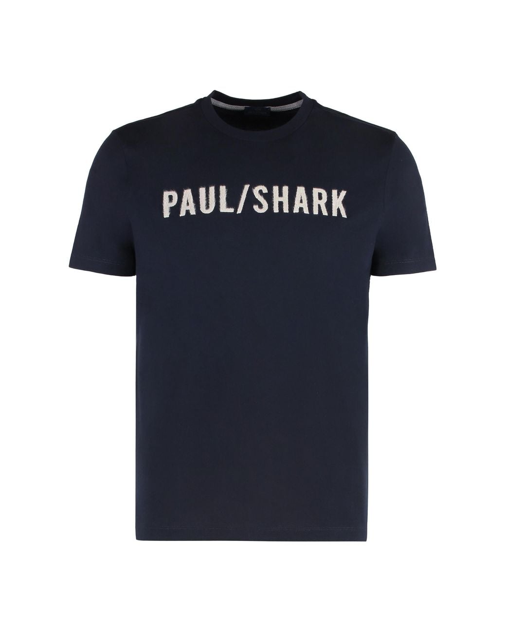 Paul & Shark Blue Paul & Shark Logo-Embroidered Cotton Jersey T-Shirt for men