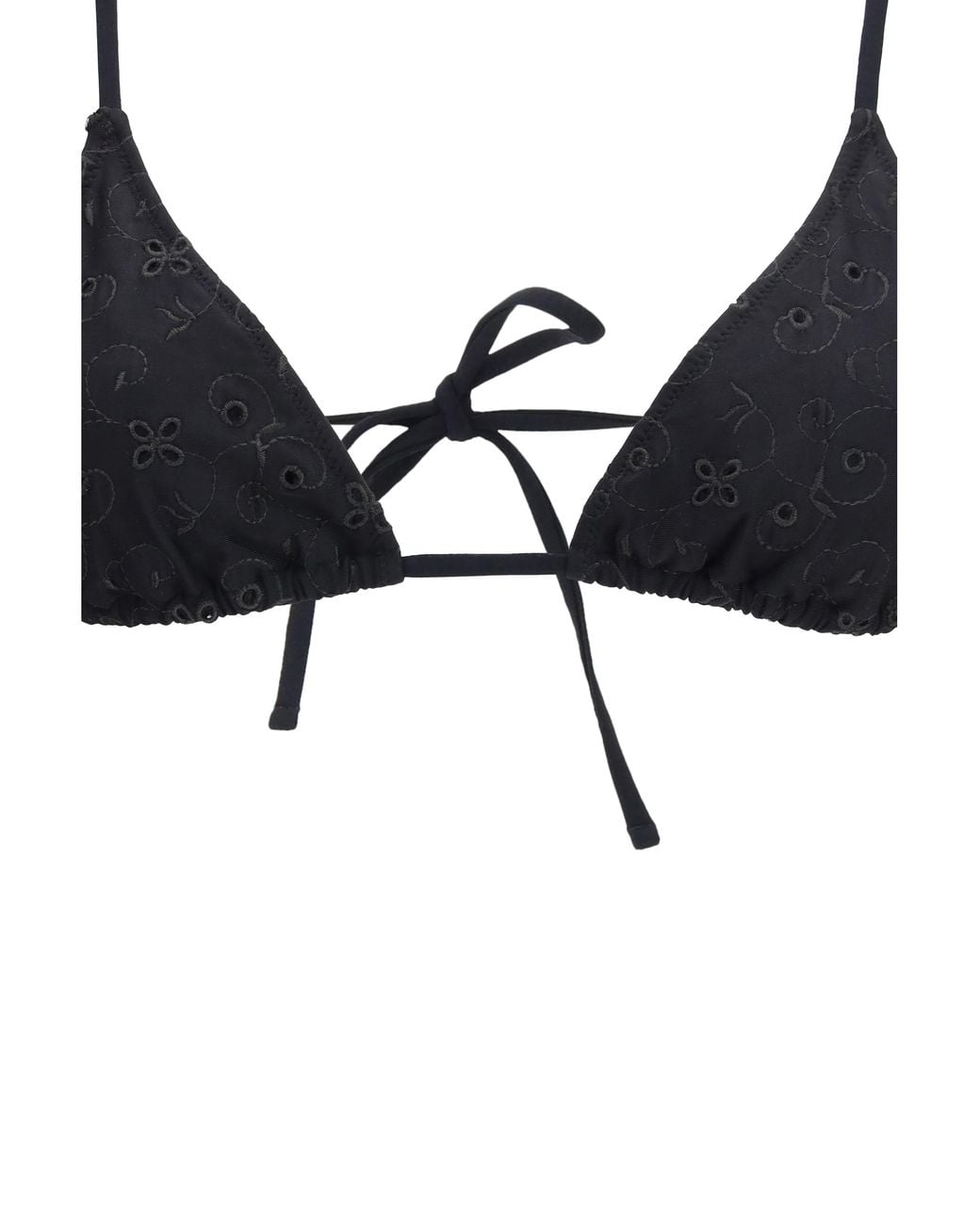 Kristina Ti Black Bikini With Floral Details Polyester; Spandex Swimwear