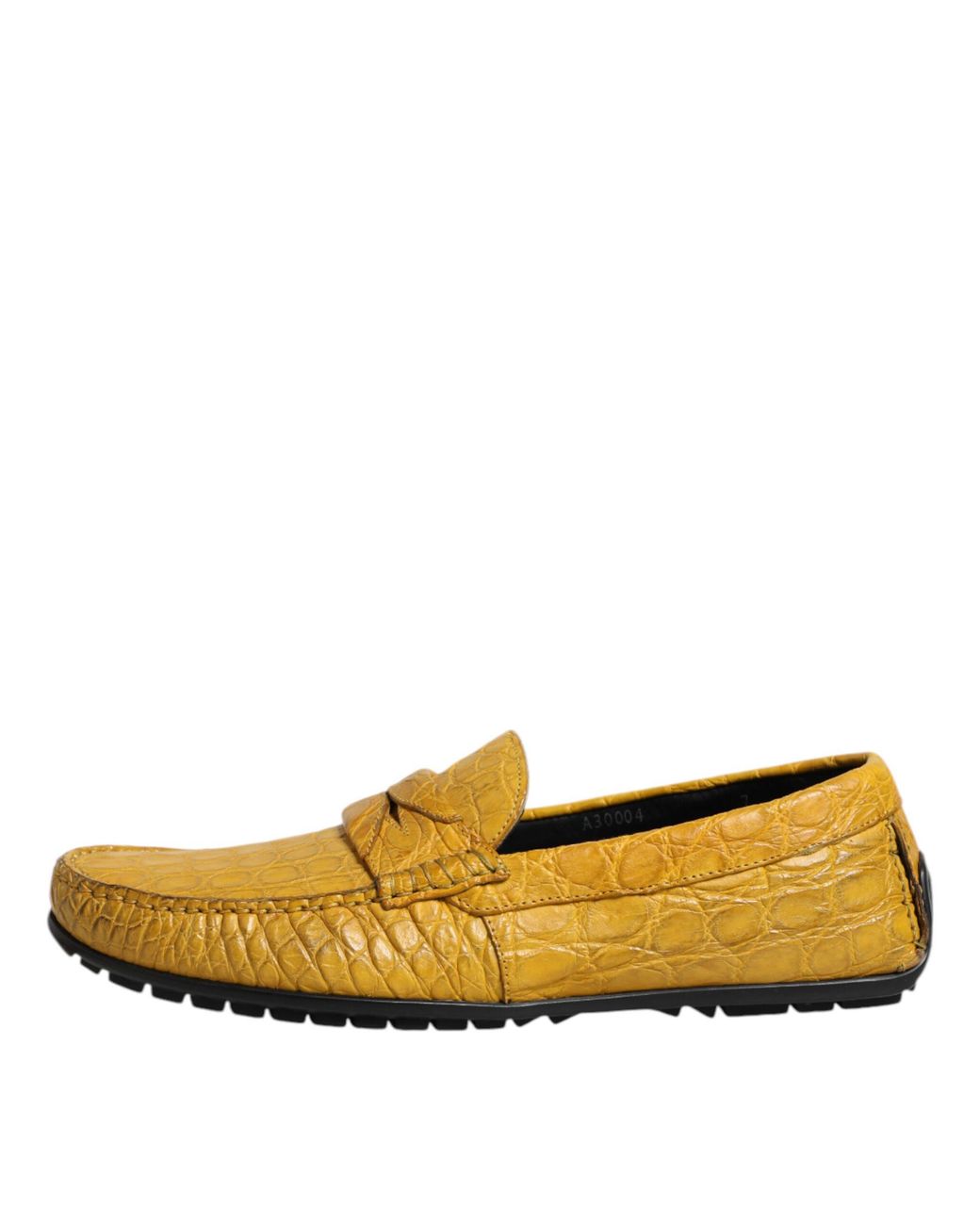 Dolce & Gabbana Multicolor Yellow Exotic Leather Loafers Slip On Shoes for men