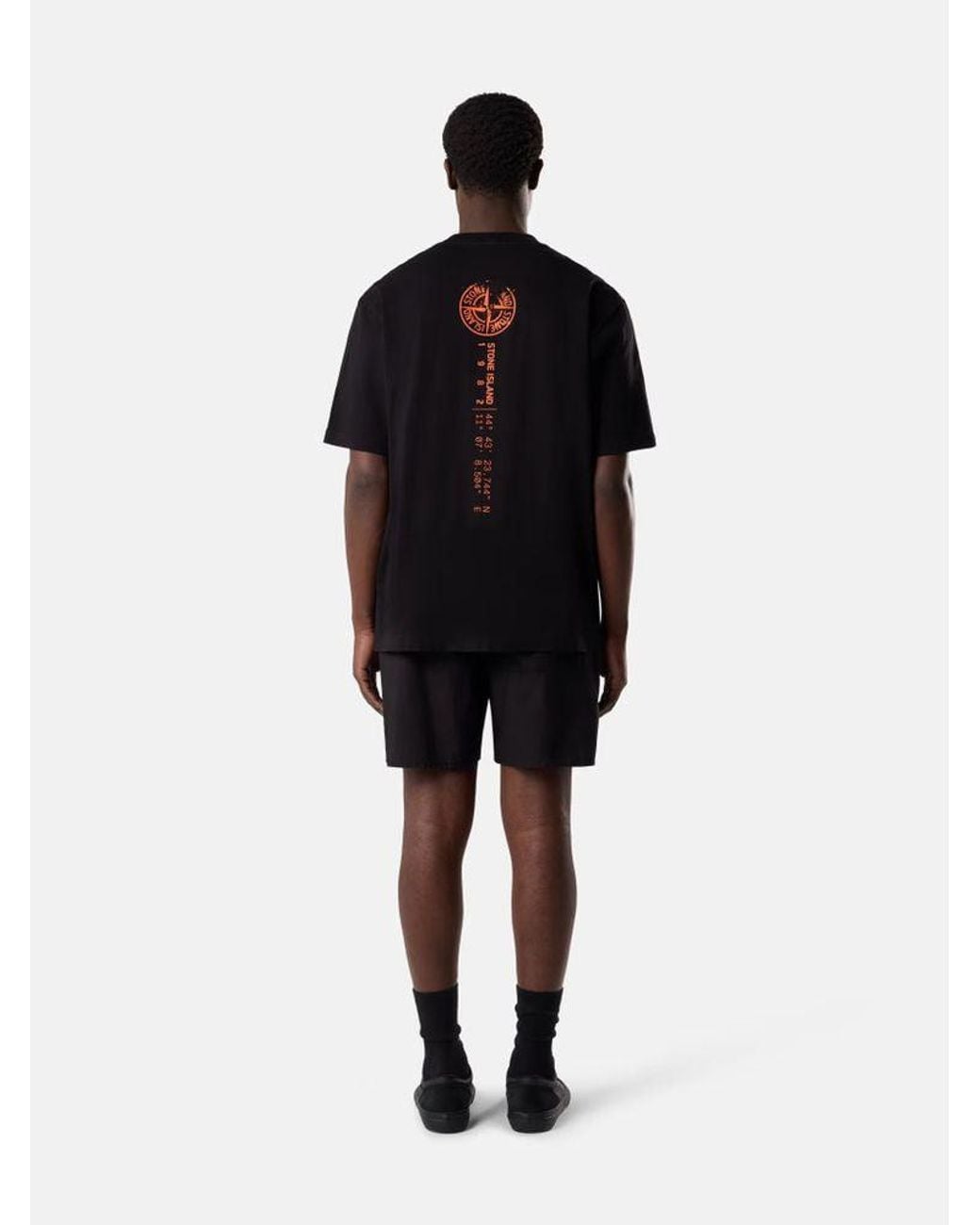 Stone Island Black Stone Island Logo-Embroidered T-Shirt for men