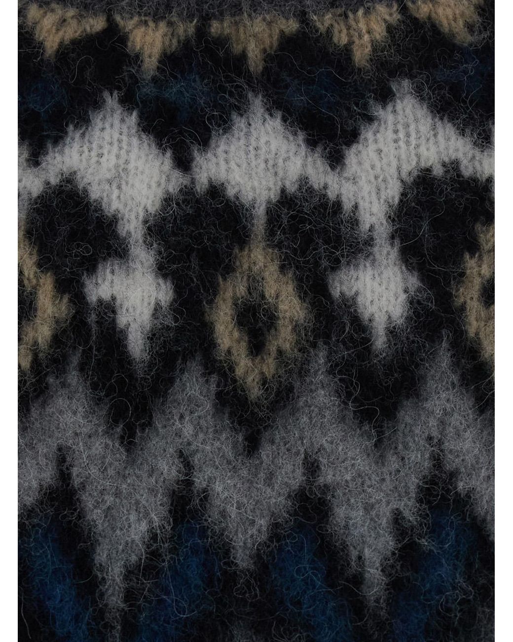 Jucca Black Sweater With Norwegian Motif, Wool Alpaca Tops