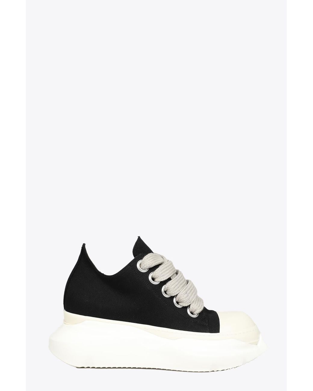 Rick Owens Abstract Low Black Denim Low Abstract Sneaker With