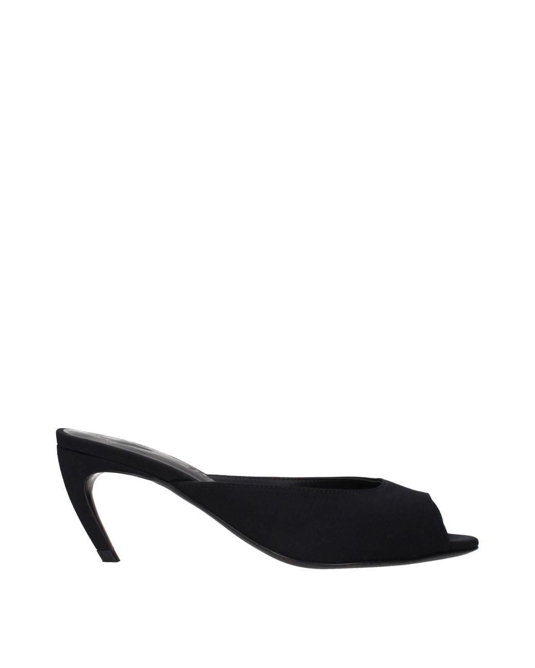 The Attico Black Fabric Flat Sandals