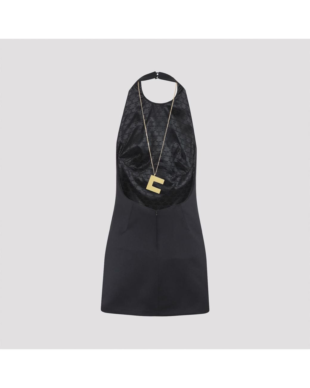 Elisabetta Franchi Black Charm Mini Dress Polyester