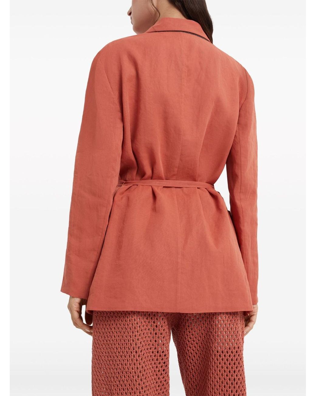 Brunello Cucinelli Red Relaxed Cotton Jacket
