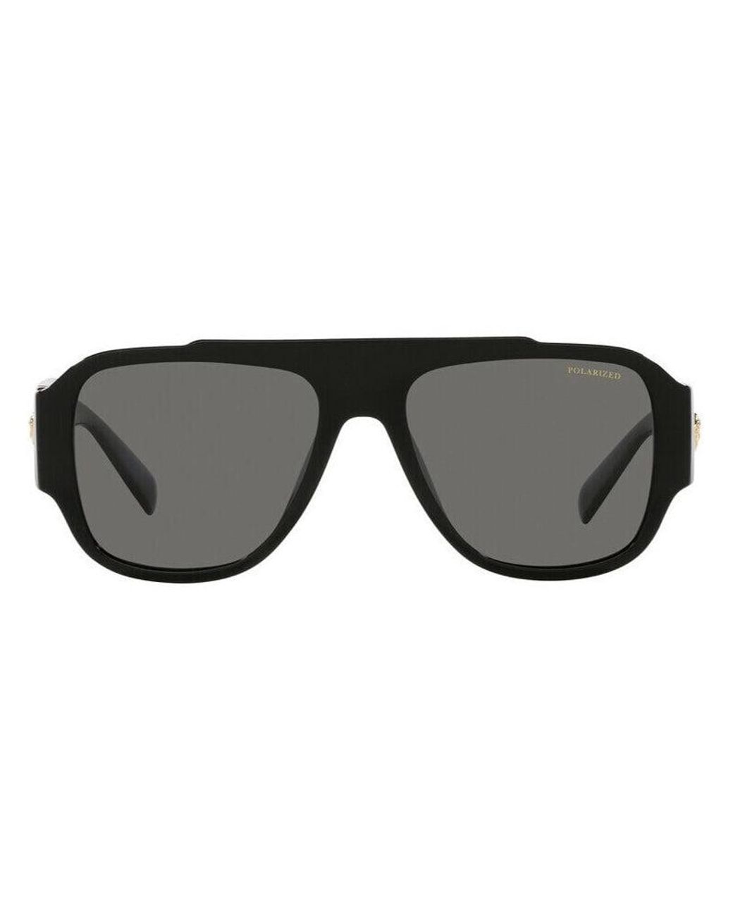 Versace Black Sunglasses Aviator Full Rim, Frame And Dark Polarized Lens Ve4436Ugb1-81 for men