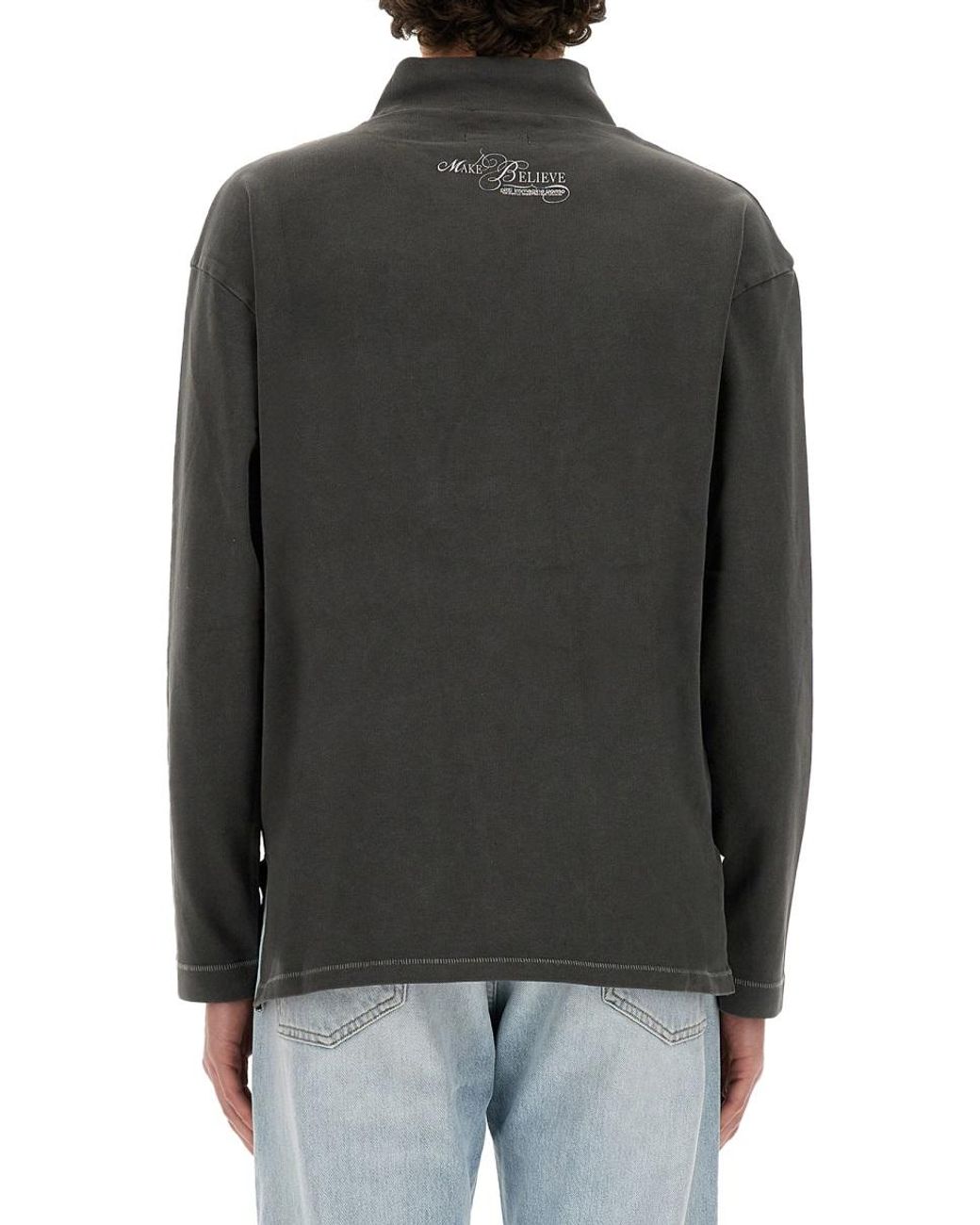 ERL Gray Erl Printed Cotton T-Shirt for men