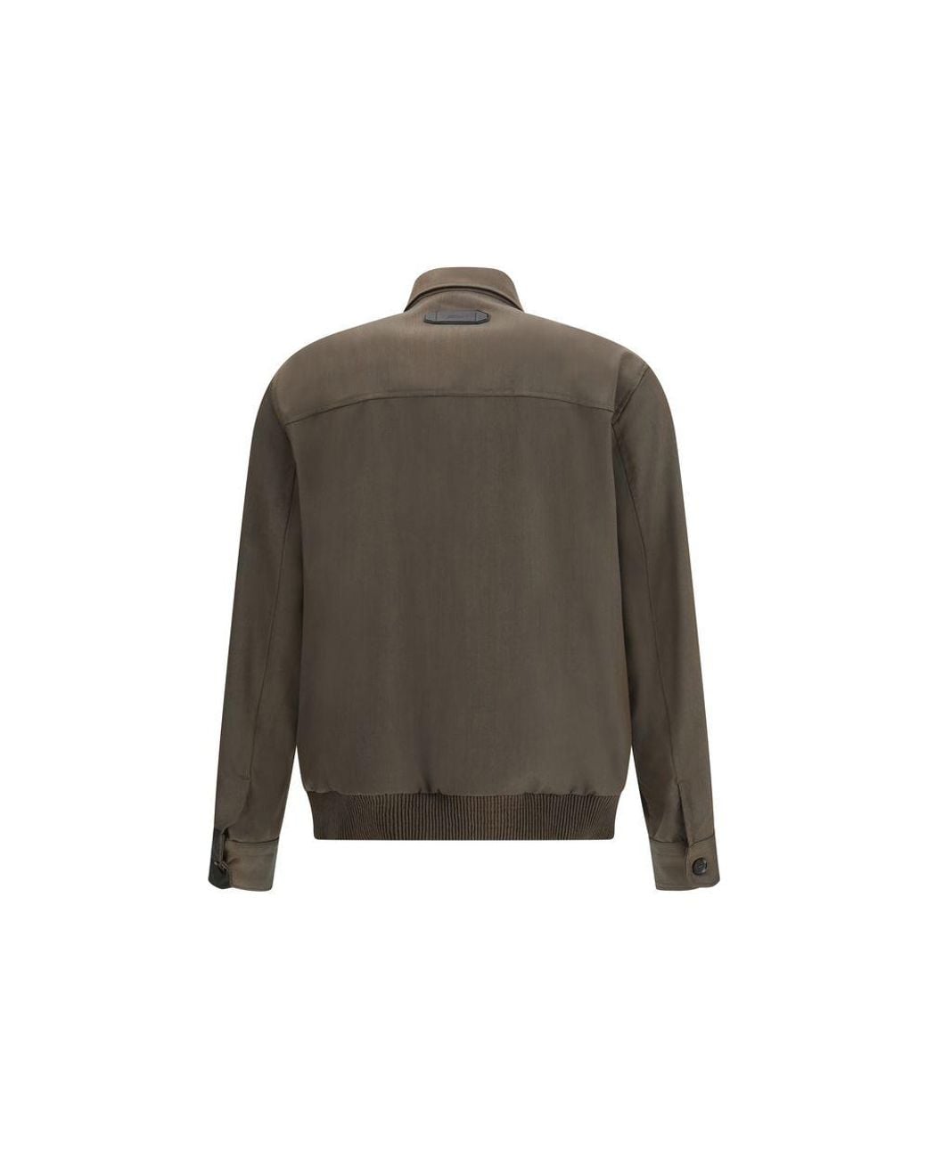 Brioni Green Bicolor Wool Coat for men