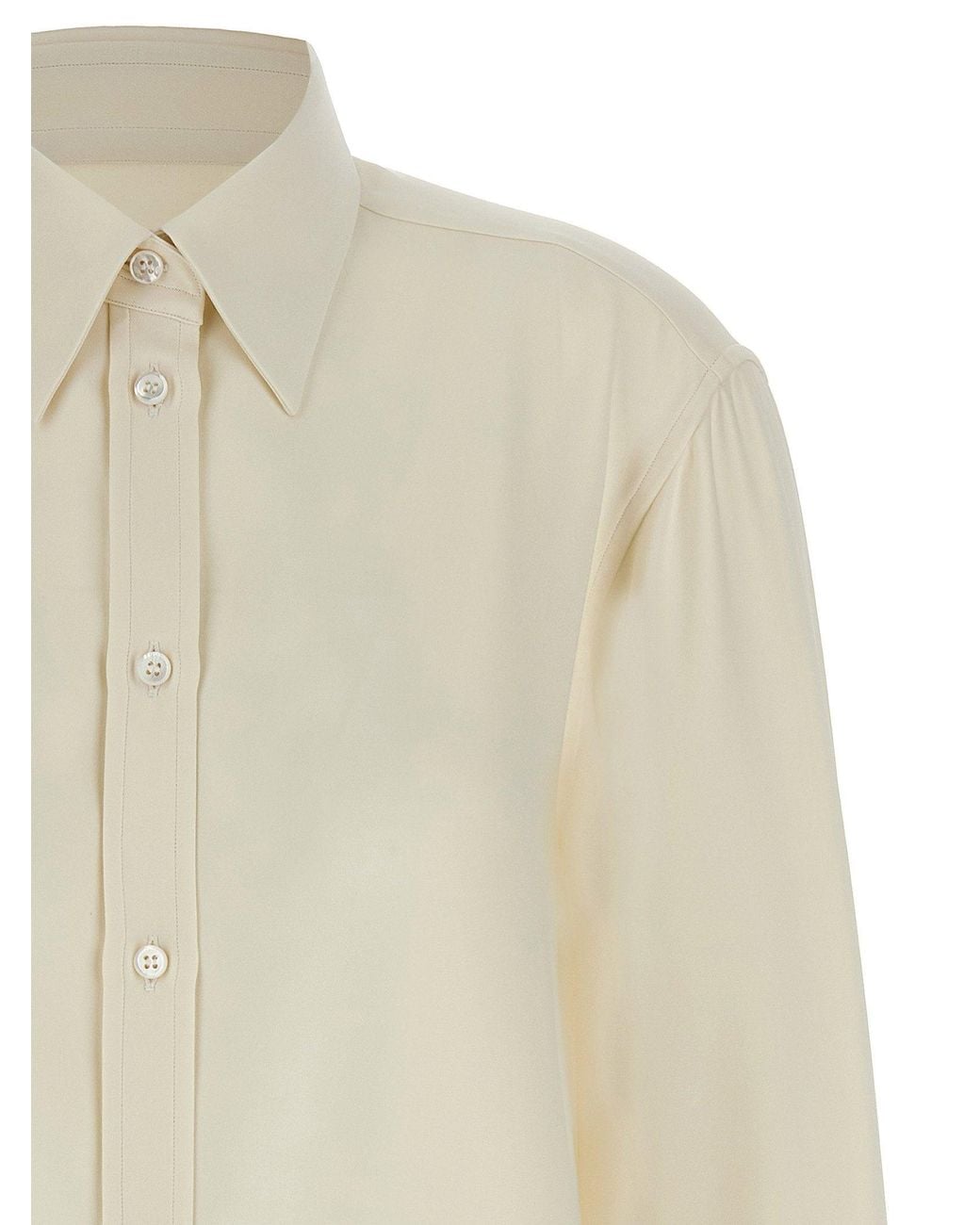 Brioni White Silk Cady Shirt