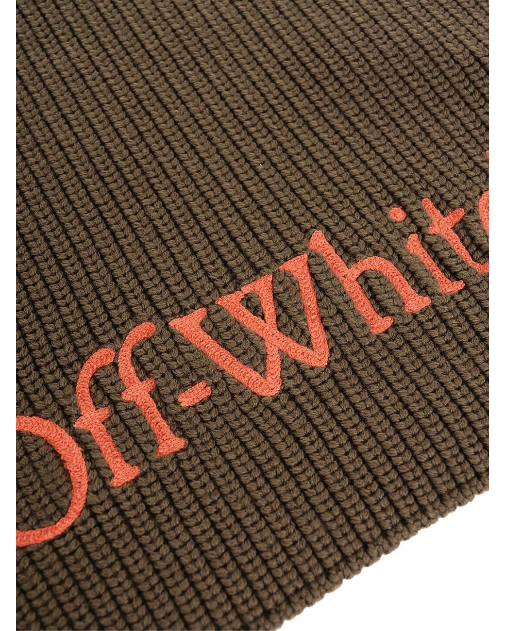 Off-White c/o Virgil Abloh Green Bookish Logo Knit Wool Scarf Accessories for men