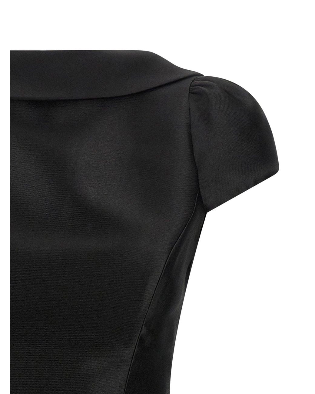 Self-Portrait Black Collared Taffeta Mini Dress