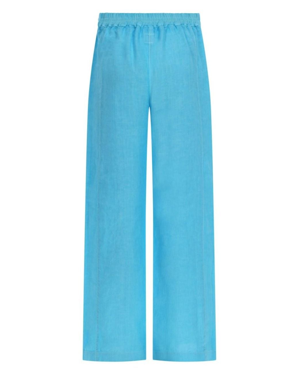 120% Lino Blue 120% Lino Wide-Leg Linen Trousers