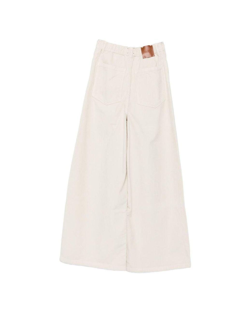 Alysi White Wide-Leg Corduroy Trousers