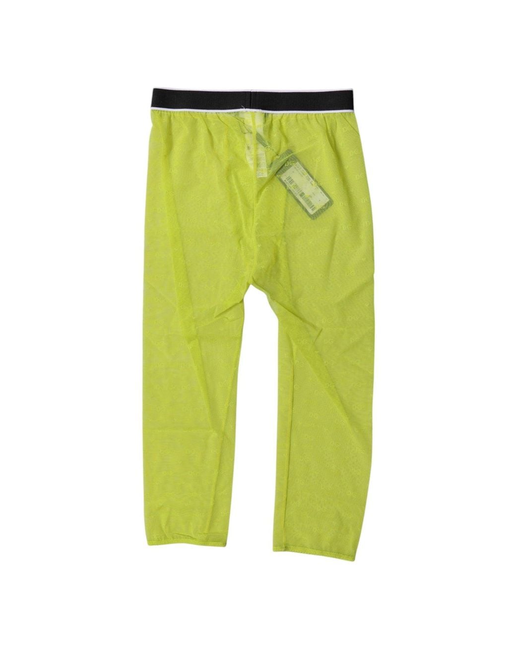 Dolce & Gabbana Yellow Dolce & Gabbana Logo-Embroidered Nylon Leggings