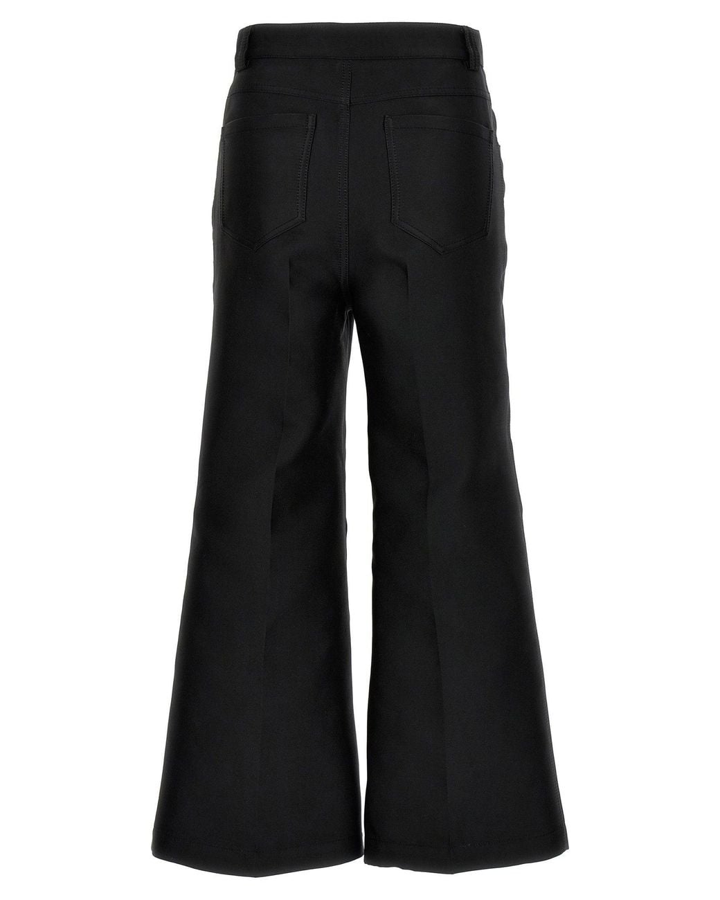 Giambattista Valli Black Silk-Blend Cropped Trouser